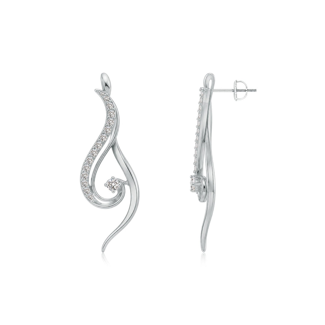 Air Flow Mohiniyattam Motif Diamond Earrings