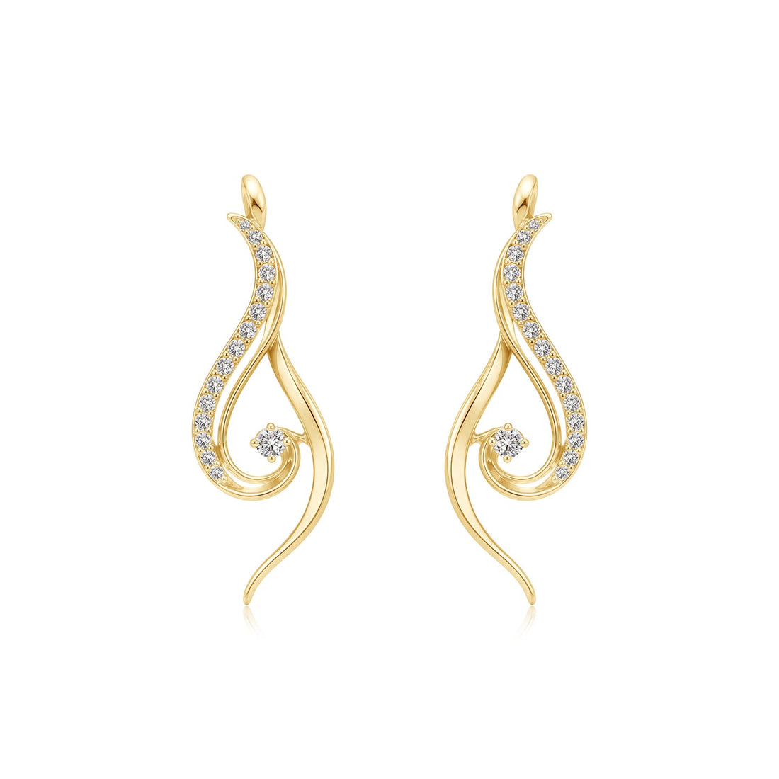 Air Flow Mohiniyattam Motif Diamond Earrings