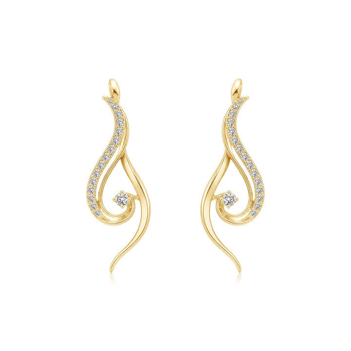 Air Flow Mohiniyattam Motif Diamond Earrings