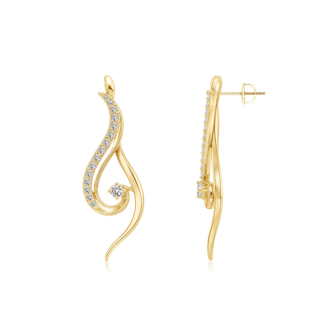 Air Flow Mohiniyattam Motif Diamond Earrings