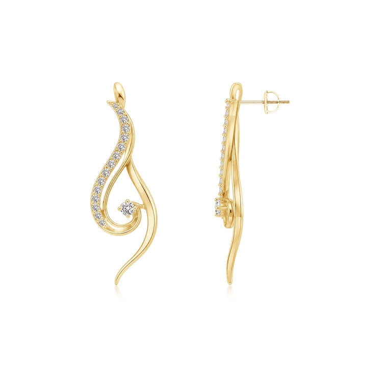 Air Flow Mohiniyattam Motif Diamond Earrings
