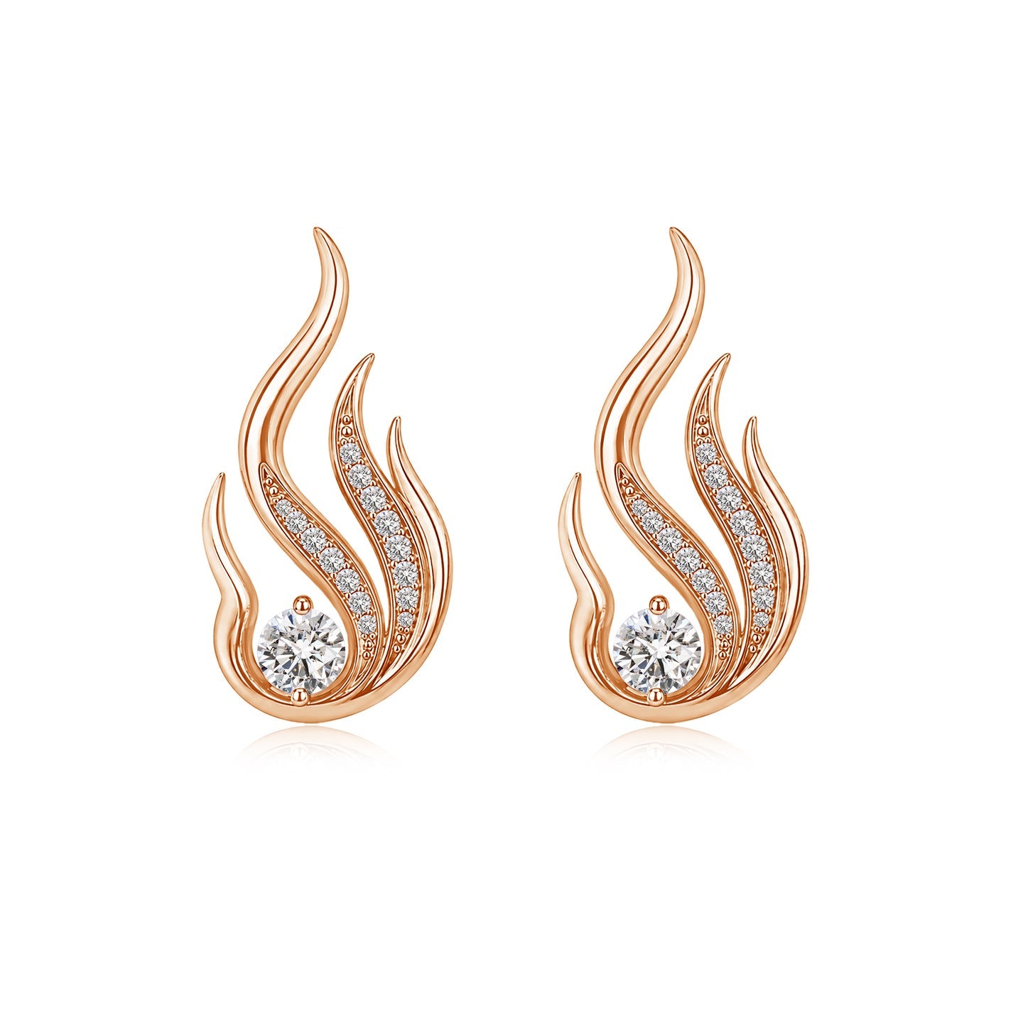 Flame Kuchipudi Motif Diamond Earrings