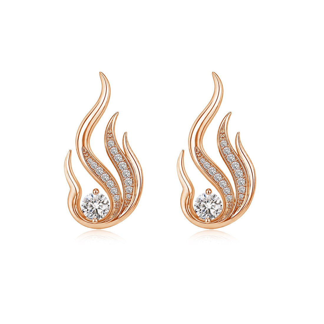 Flame Kuchipudi Motif Diamond Earrings