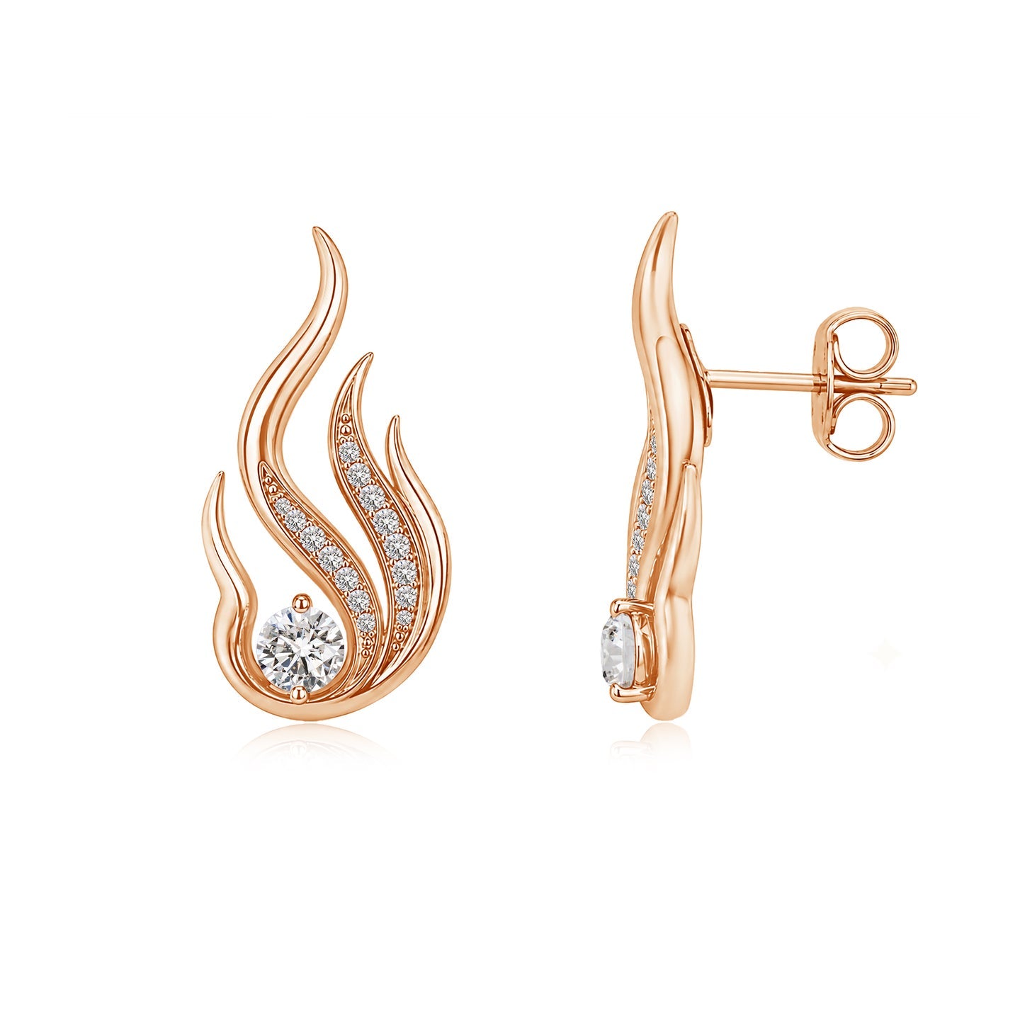 Flame Kuchipudi Motif Diamond Earrings