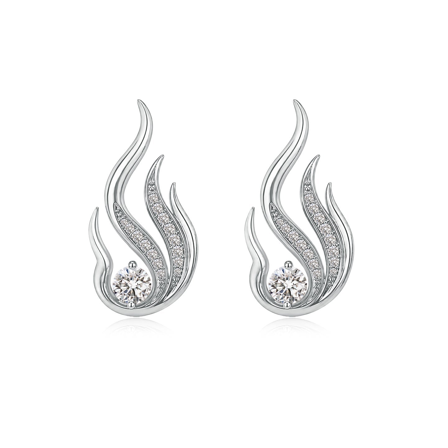 Flame Kuchipudi Motif Diamond Earrings