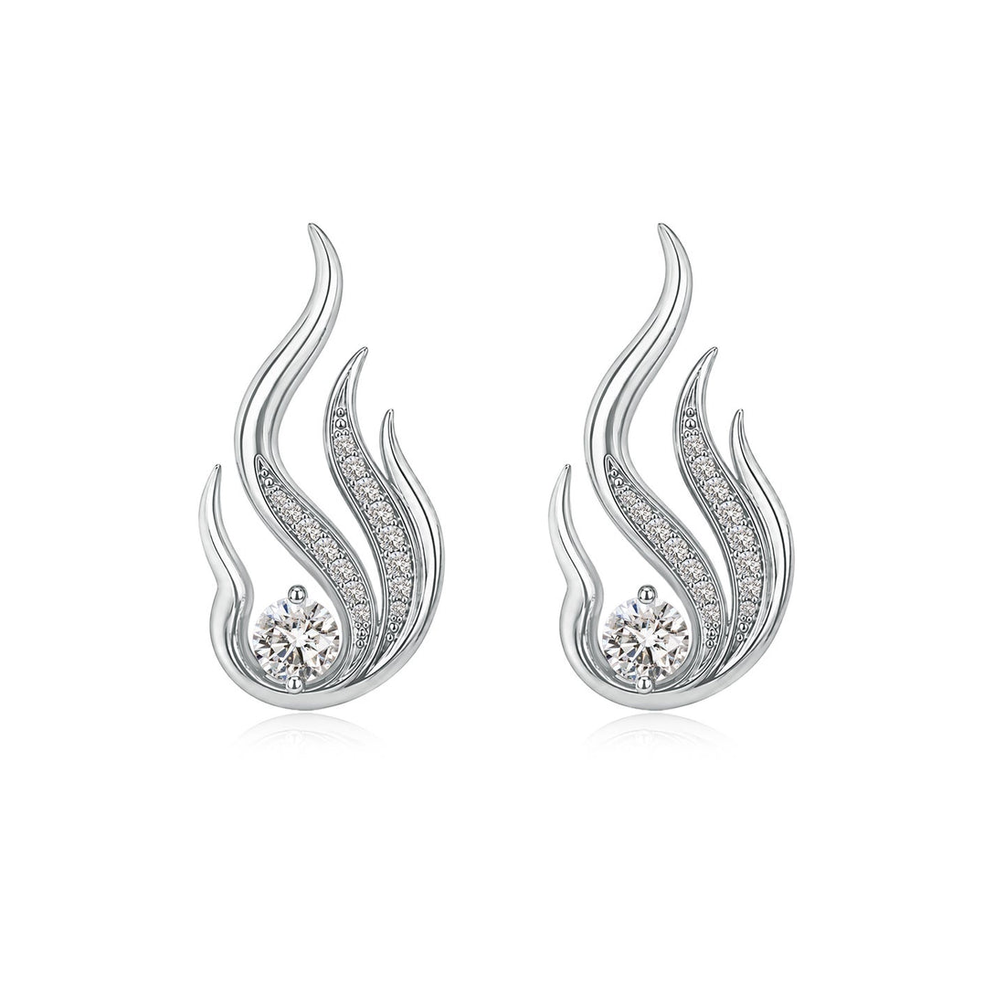 Flame Kuchipudi Motif Diamond Earrings