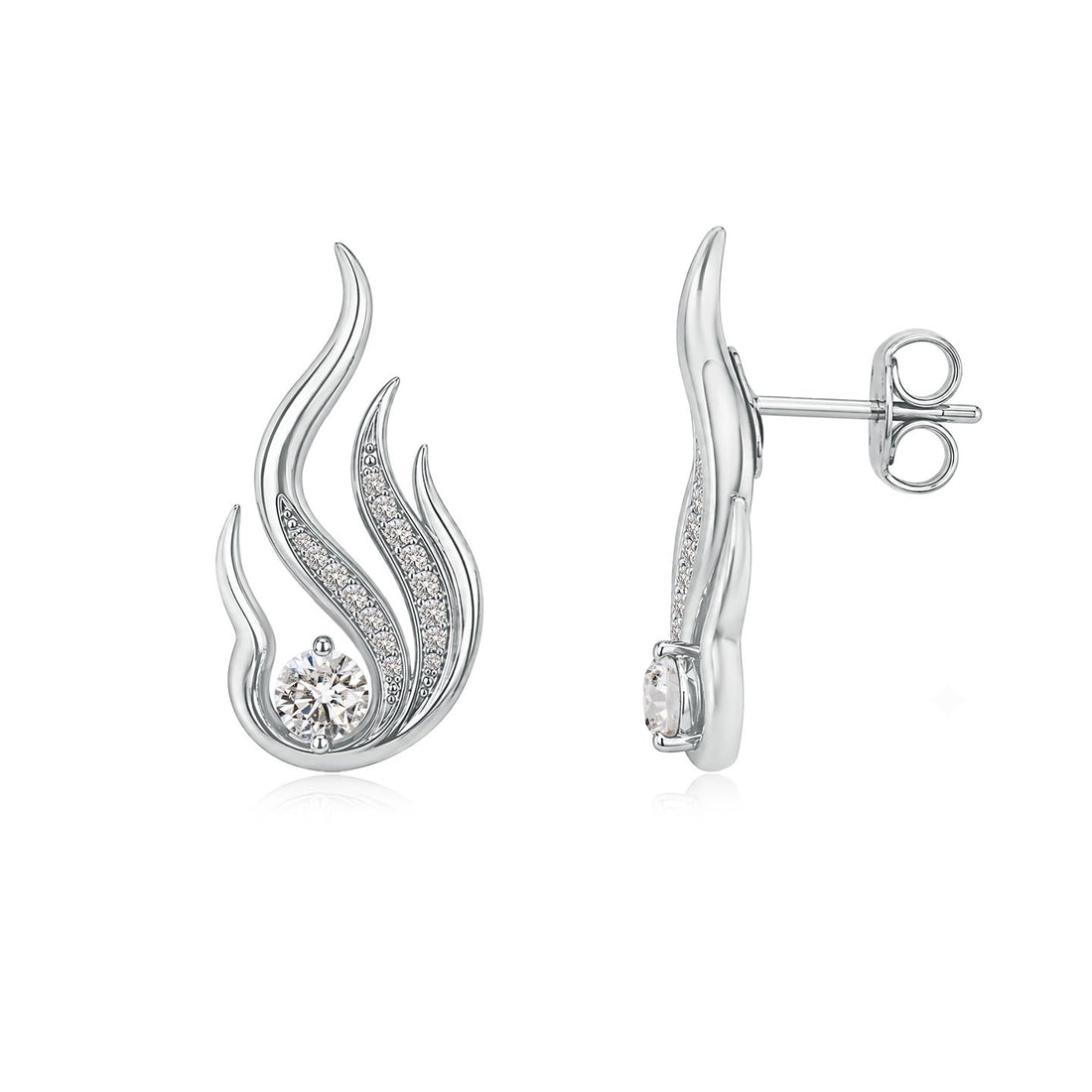 Flame Kuchipudi Motif Diamond Earrings