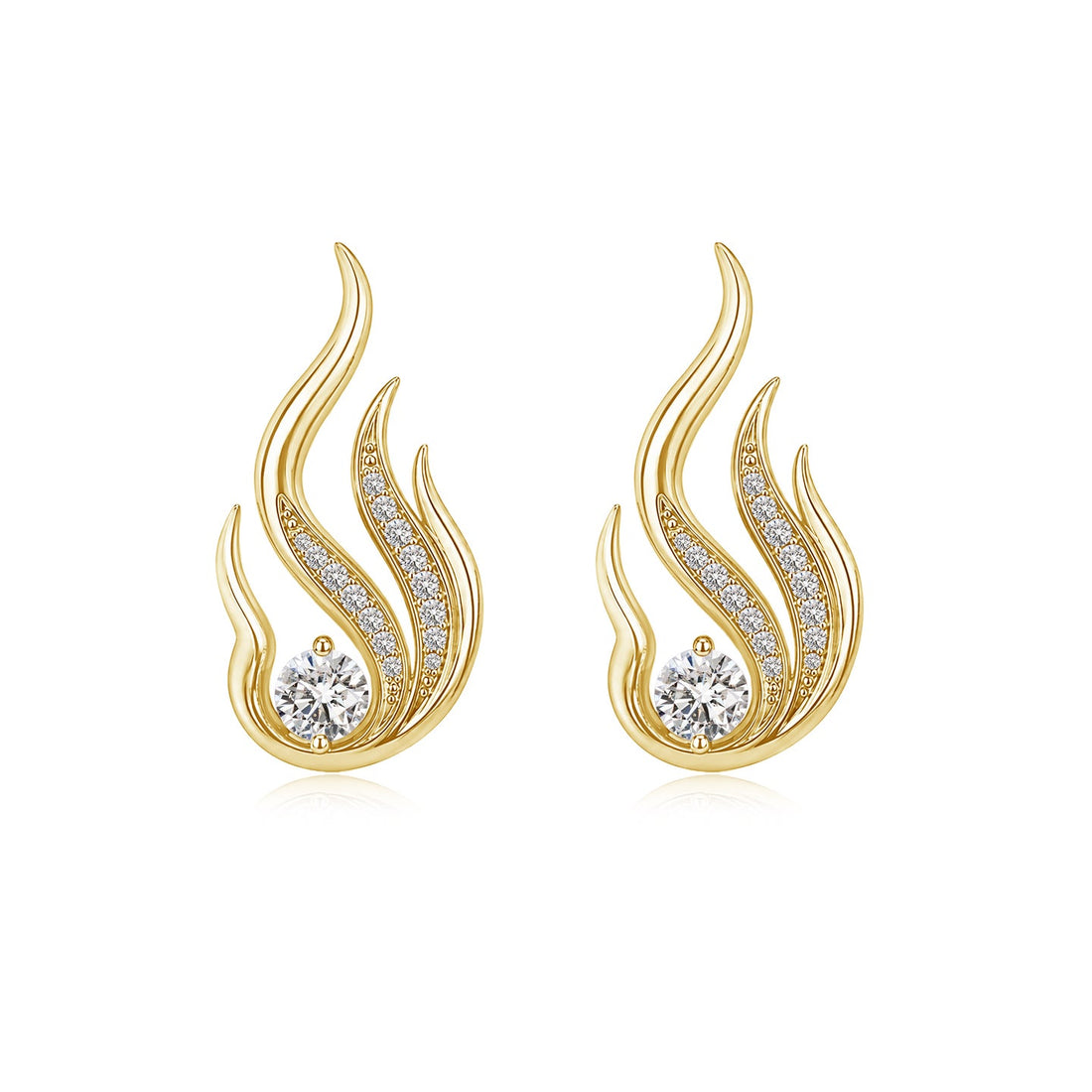 Flame Kuchipudi Motif Diamond Earrings