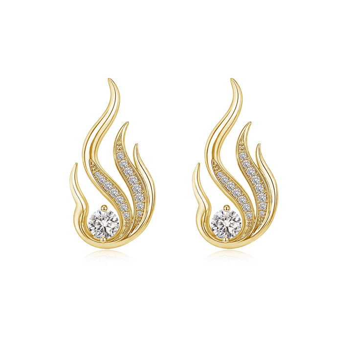 Flame Kuchipudi Motif Diamond Earrings