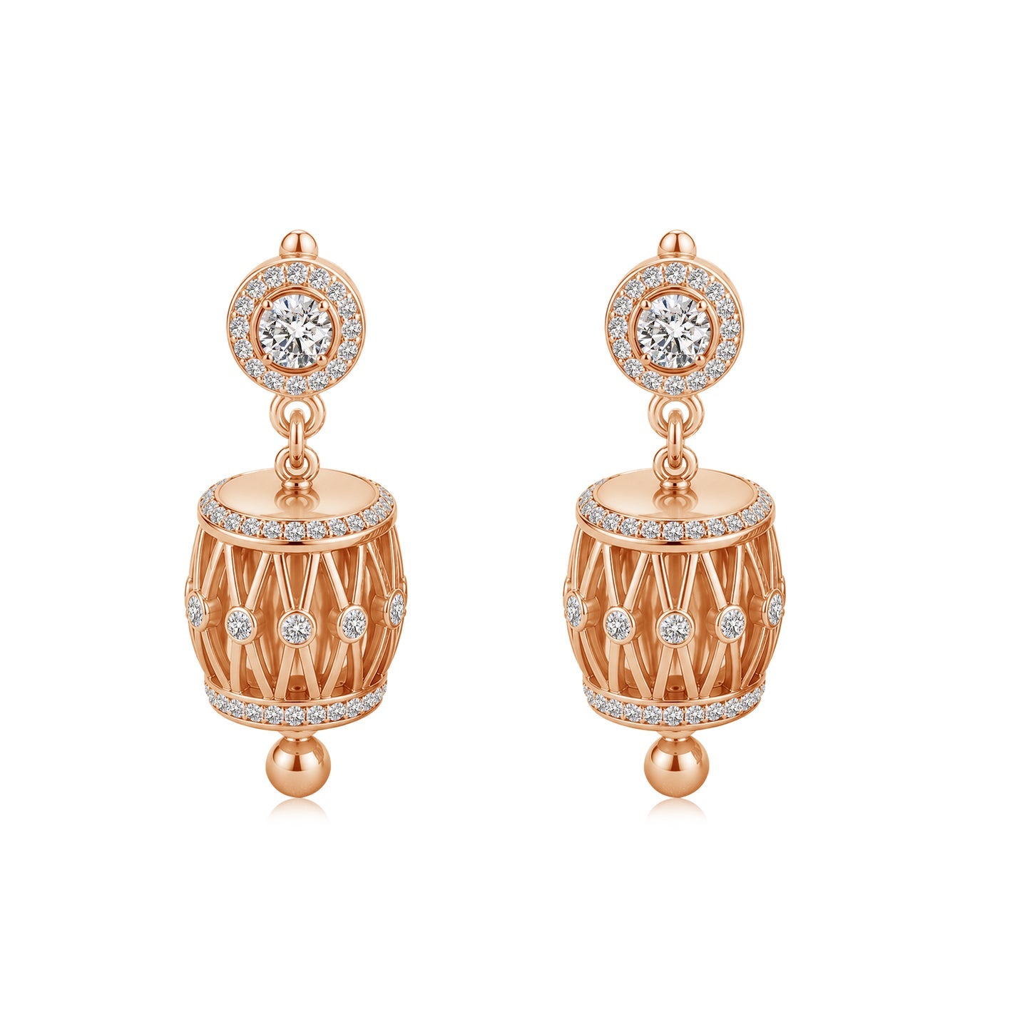 Tabla Taal Diamond Drop Earrings
