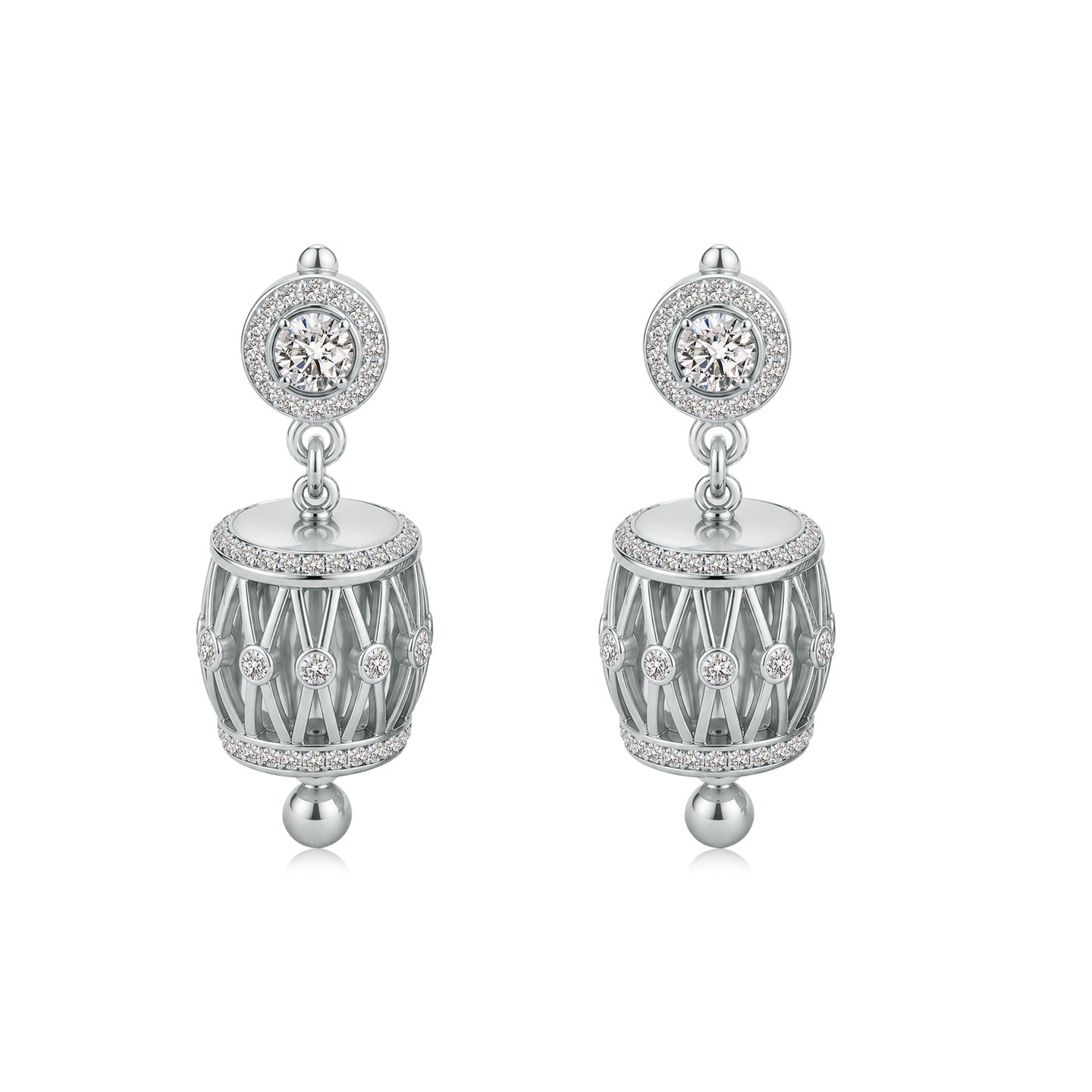 Tabla Taal Diamond Drop Earrings