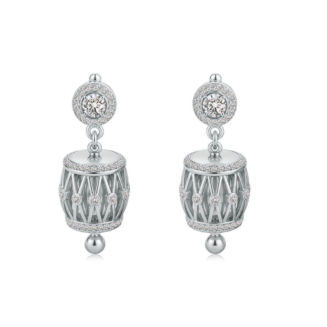 Tabla Taal Diamond Drop Earrings
