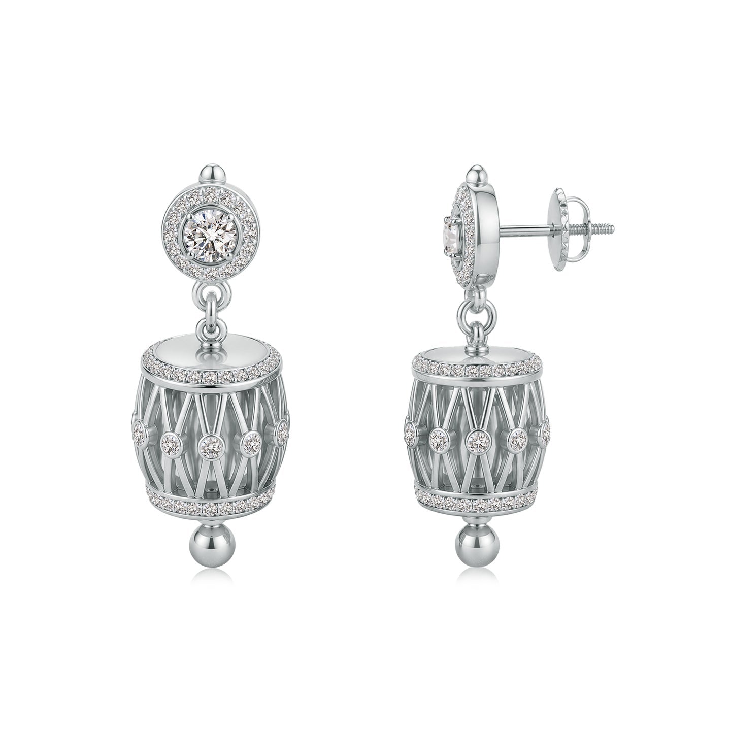 Tabla Taal Diamond Drop Earrings