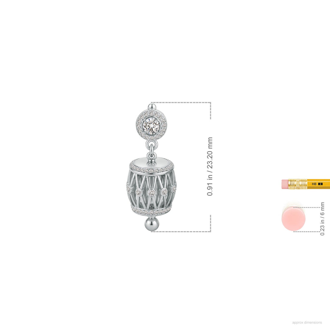 Tabla Taal Diamond Drop Earrings