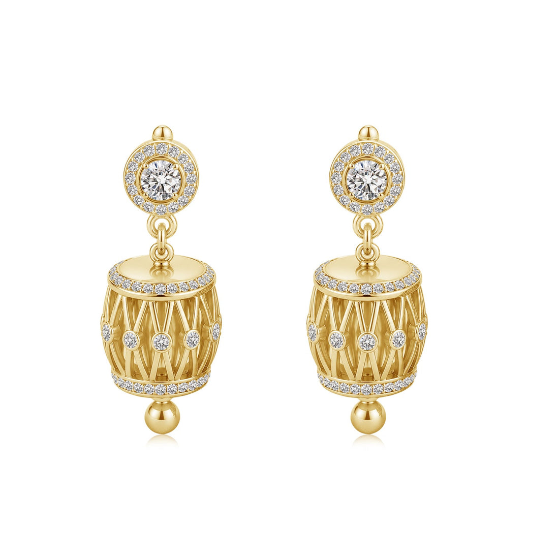Tabla Taal Diamond Drop Earrings