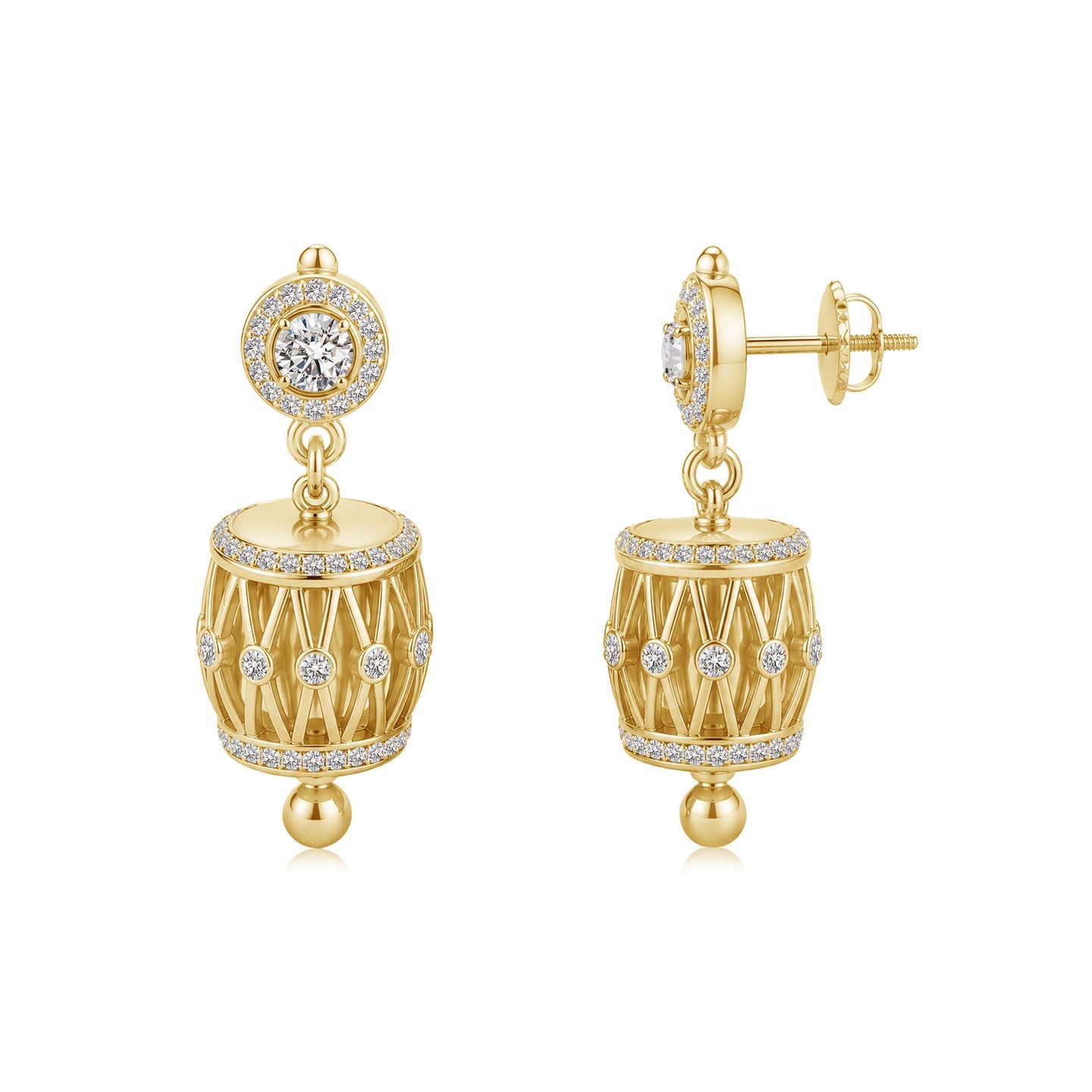 Tabla Taal Diamond Drop Earrings