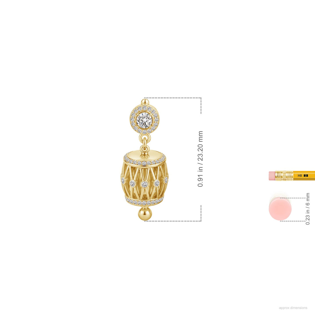 Tabla Taal Diamond Drop Earrings
