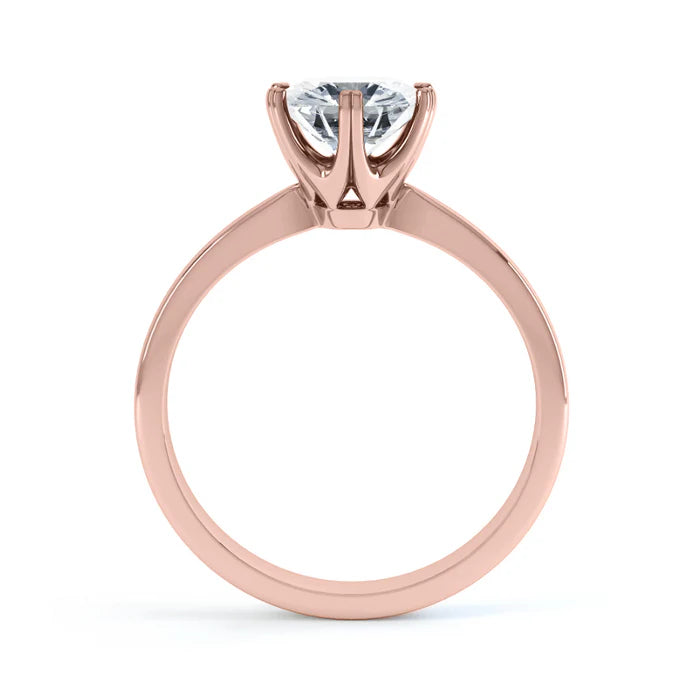 Round Lab Diamond 10k,14k,18k Gold Solitaire Ring