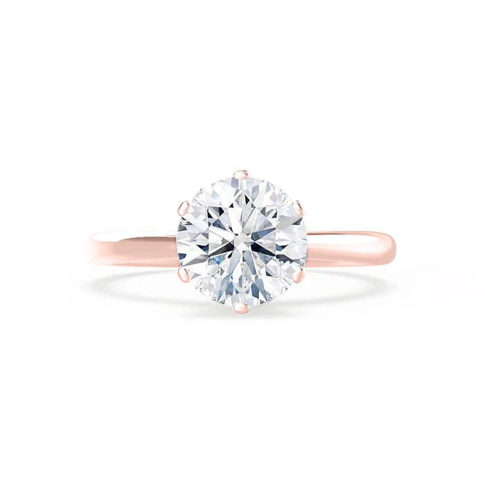 Round Lab Diamond 10k,14k,18k Gold Solitaire Ring