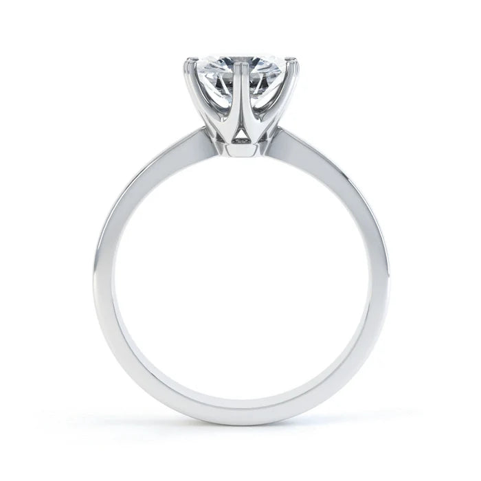 Round Lab Diamond 10k,14k,18k Gold Solitaire Ring