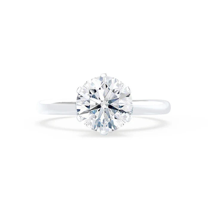 Round Lab Diamond 10k,14k,18k Gold Solitaire Ring