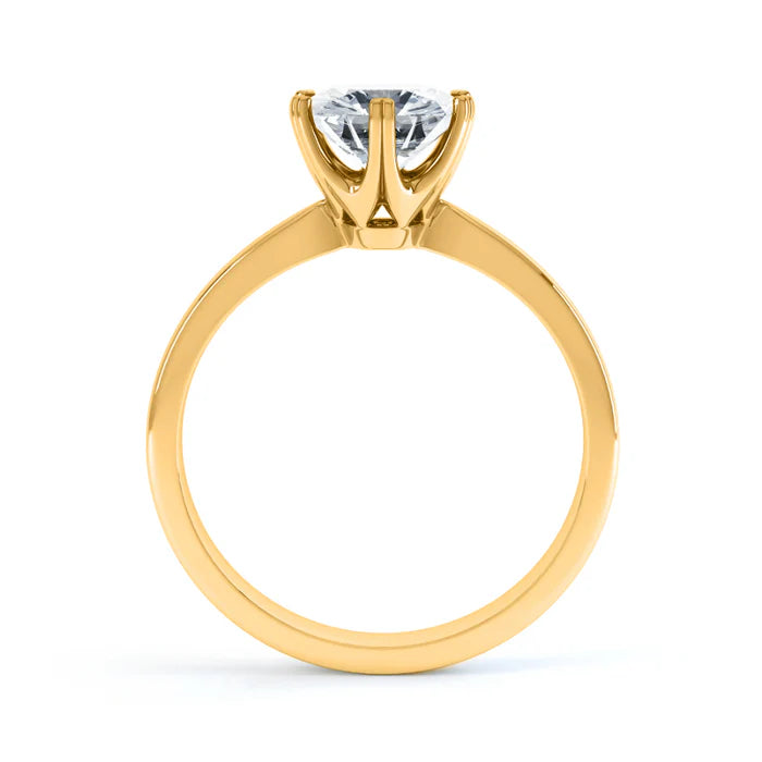 Round Lab Diamond 10k,14k,18k Gold Solitaire Ring