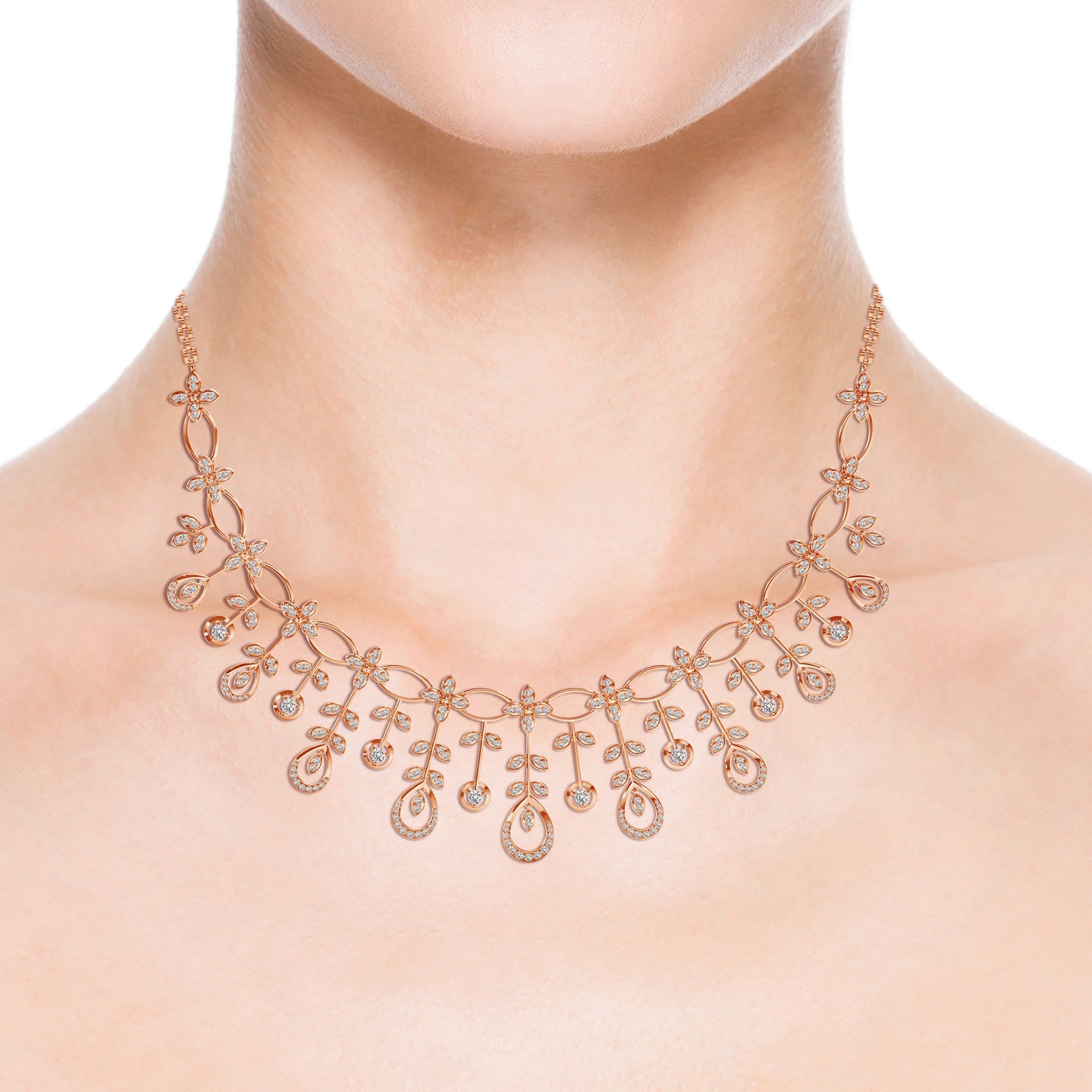 Lab Grown Diamond Sparkling Dewdrop Necklace