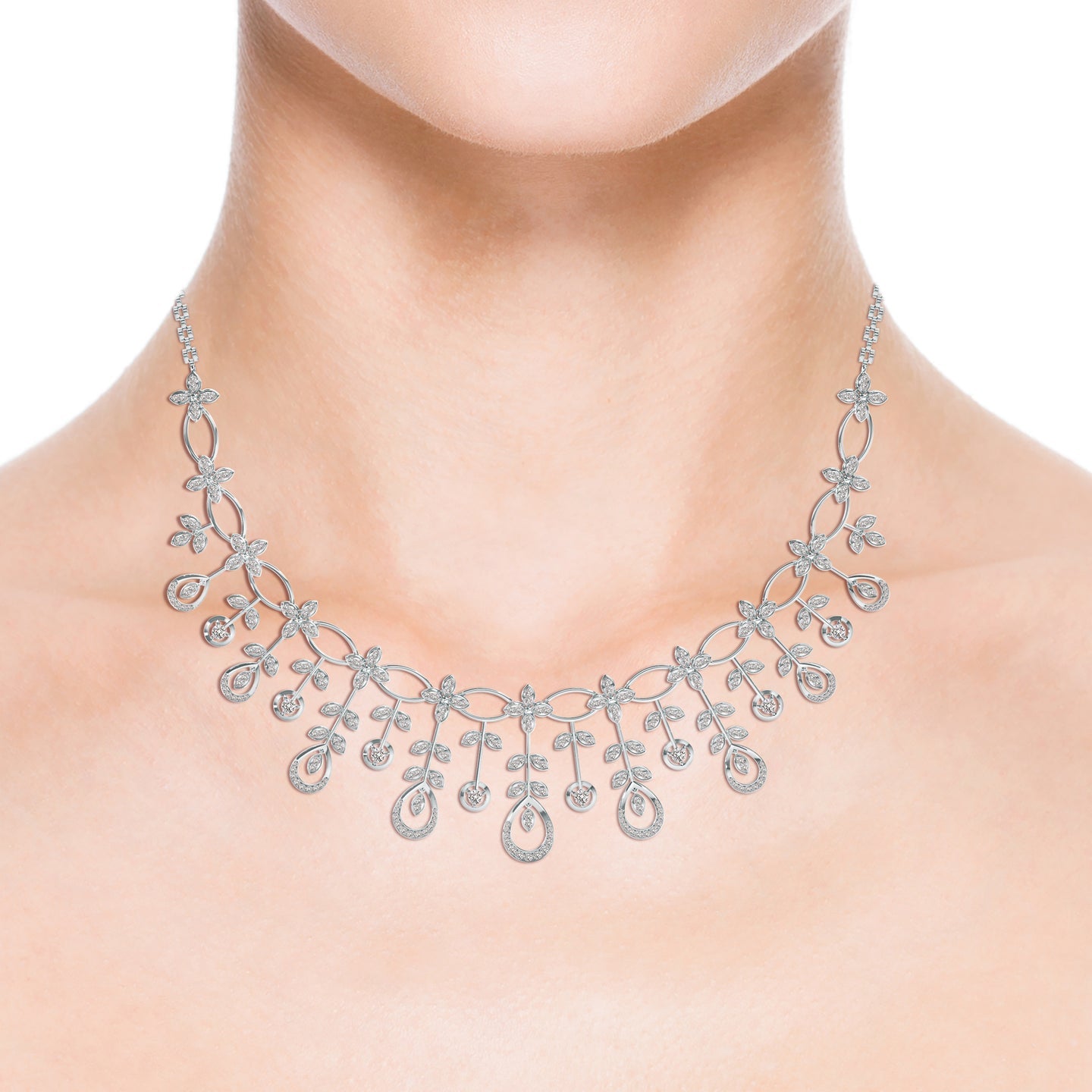 Lab Grown Diamond Sparkling Dewdrop Necklace