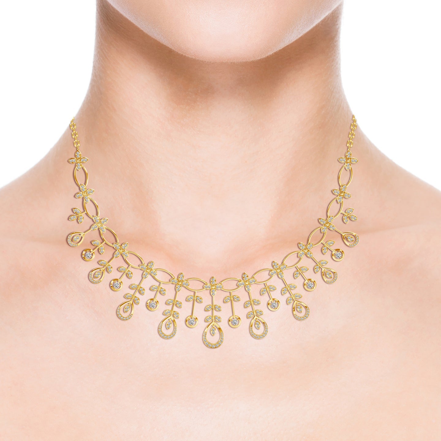 Lab Grown Diamond Sparkling Dewdrop Necklace