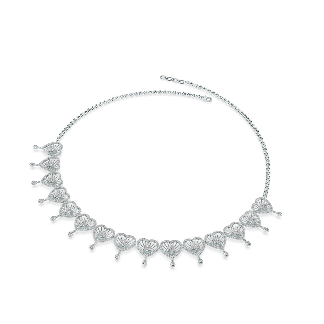 Radiant Hearts Lab Grown Diamond Cluster Necklace