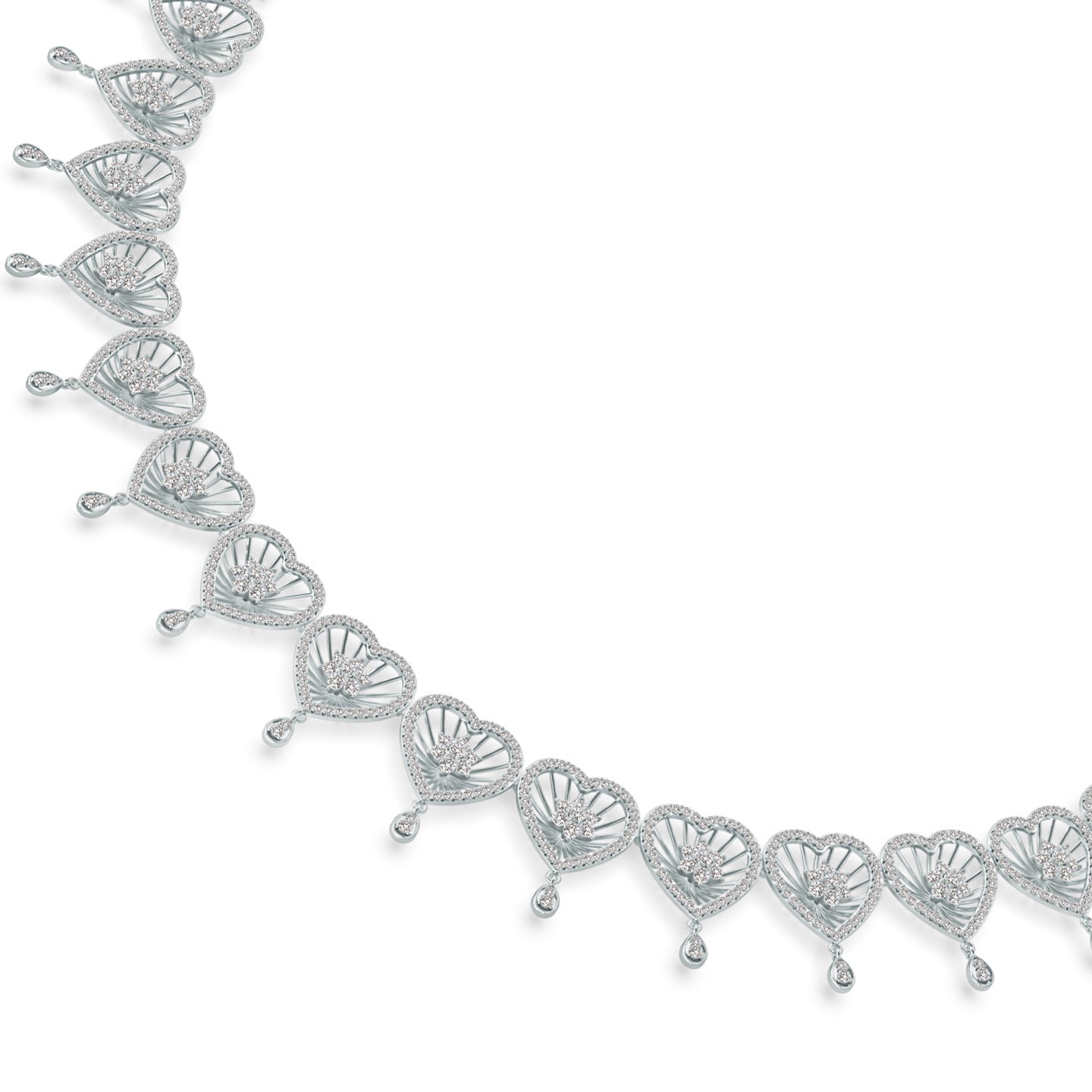 Radiant Hearts Lab Grown Diamond Cluster Necklace