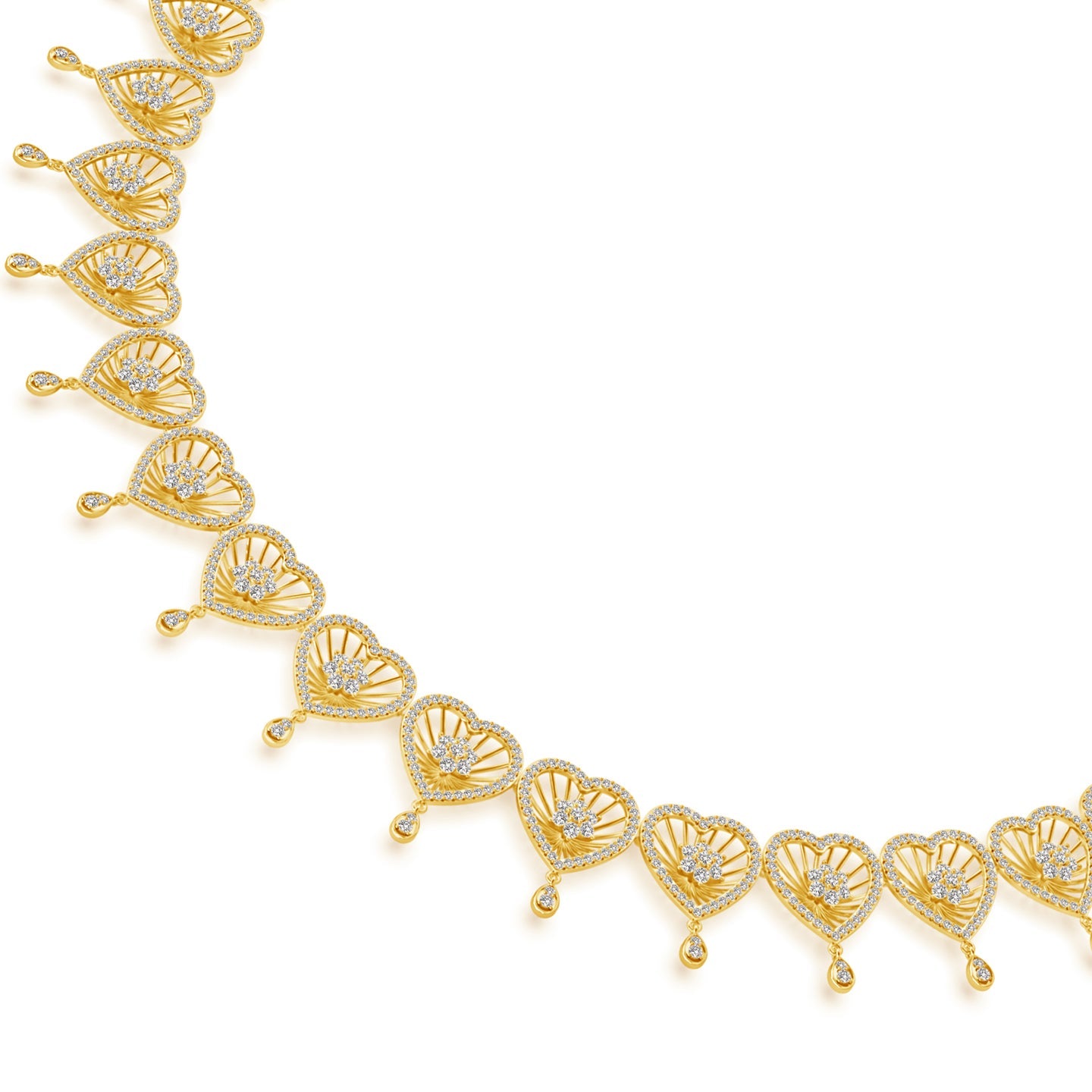 Radiant Hearts Lab Grown Diamond Cluster Necklace