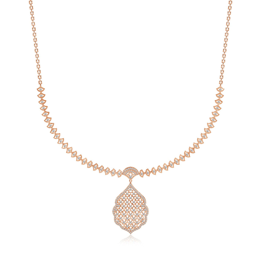 Rosette Filigree Lab Grown Diamond Necklace