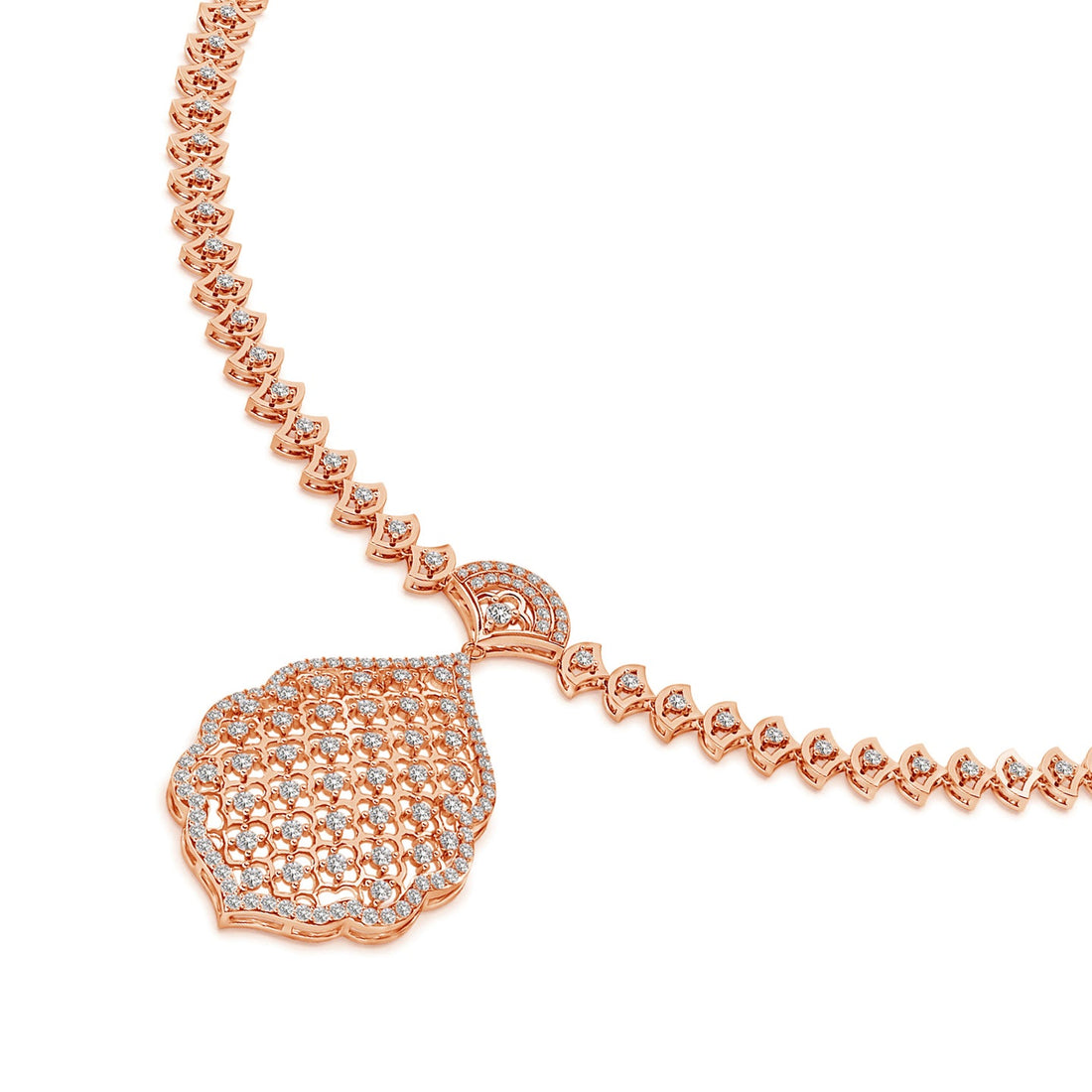 Rosette Filigree Lab Grown Diamond Necklace