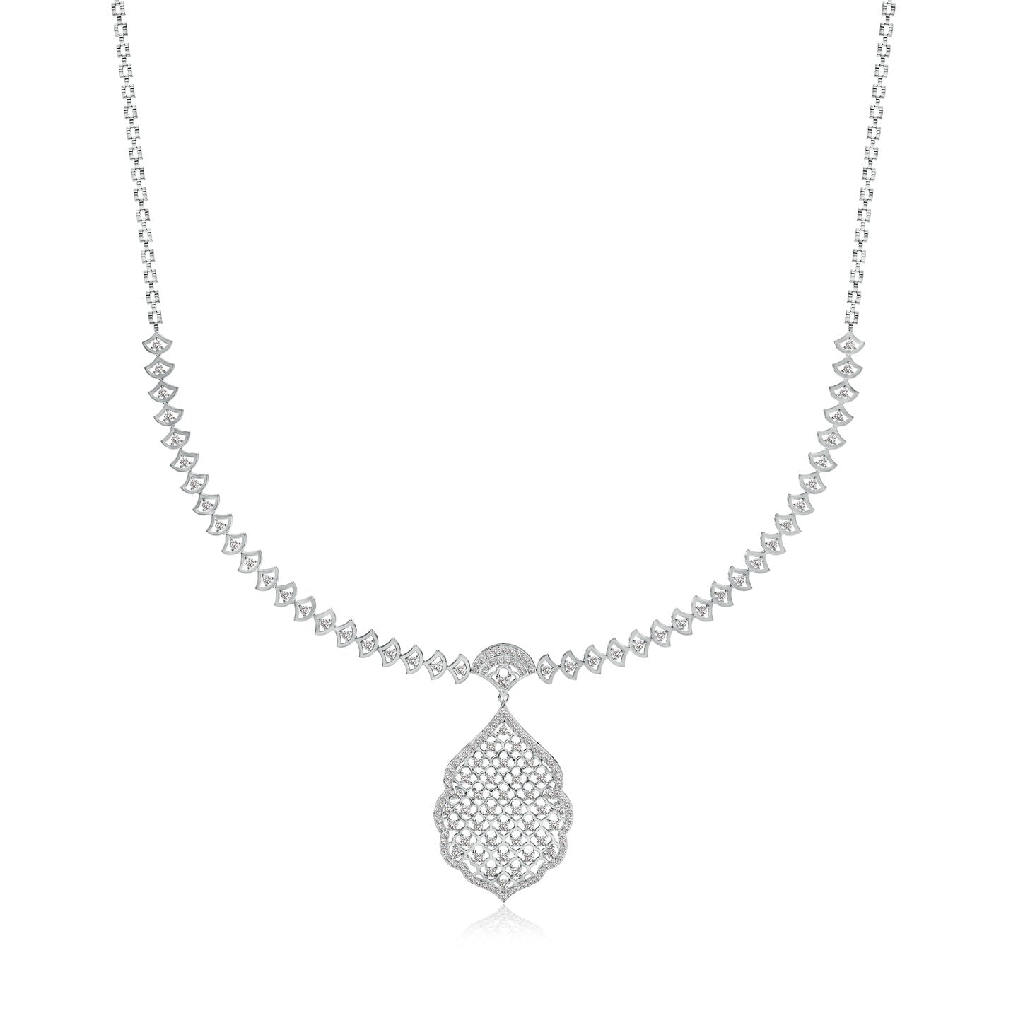 Rosette Filigree Lab Grown Diamond Necklace