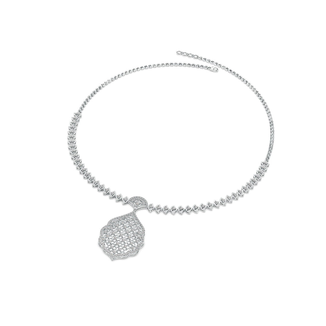 Rosette Filigree Lab Grown Diamond Necklace