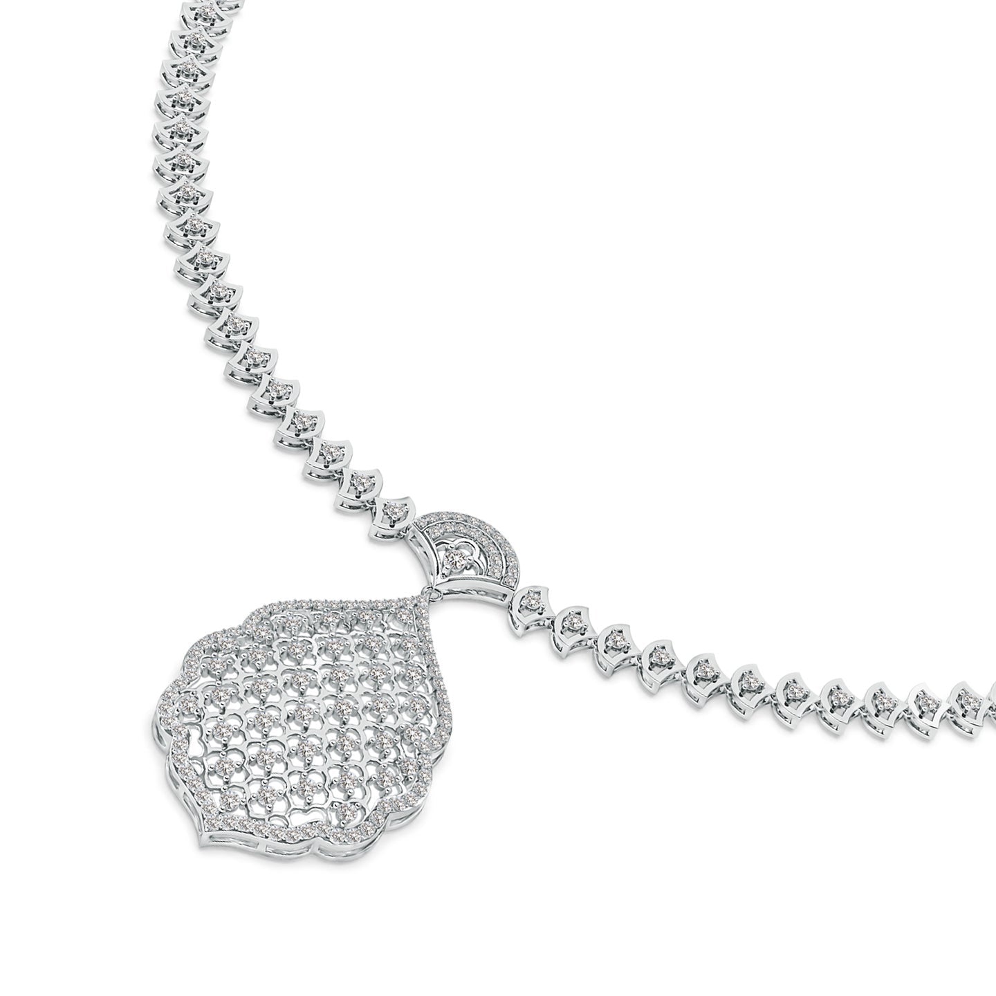 Rosette Filigree Lab Grown Diamond Necklace