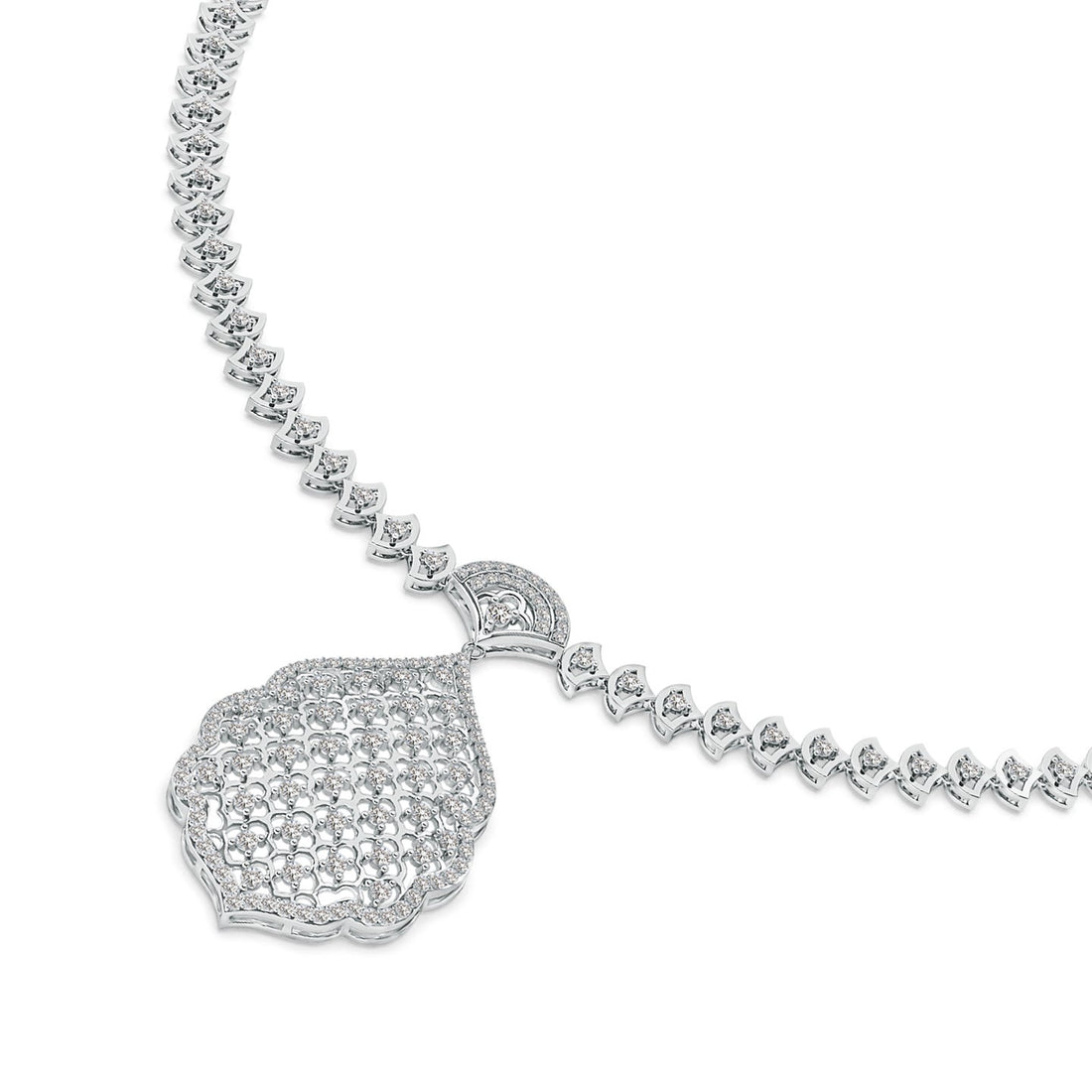Rosette Filigree Lab Grown Diamond Necklace