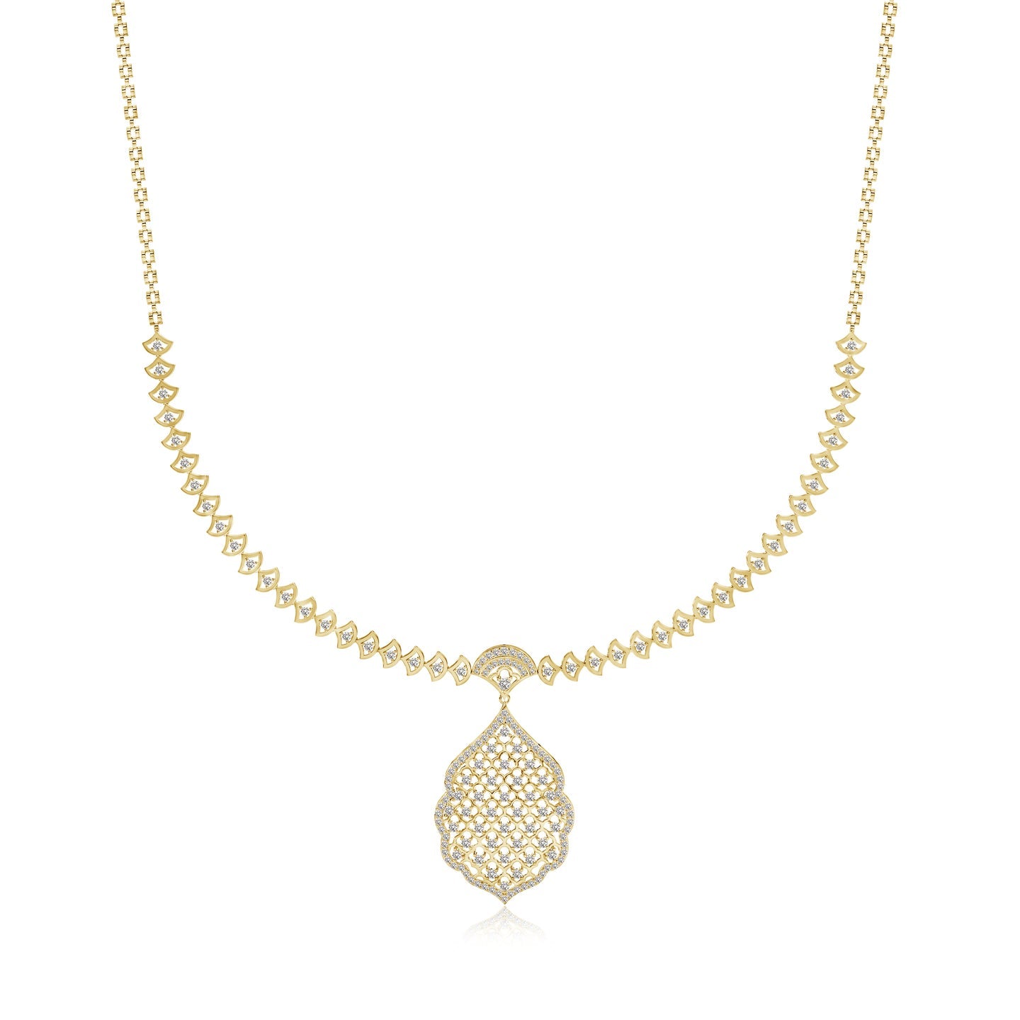 Rosette Filigree Lab Grown Diamond Necklace
