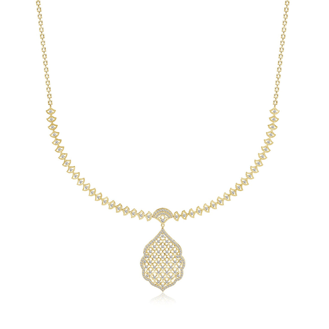 Rosette Filigree Lab Grown Diamond Necklace