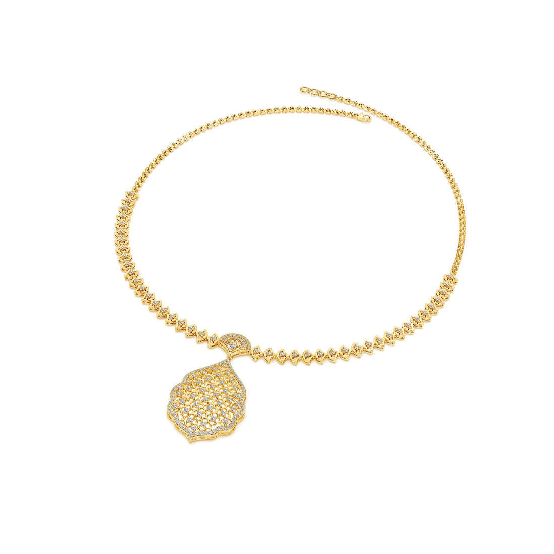 Rosette Filigree Lab Grown Diamond Necklace