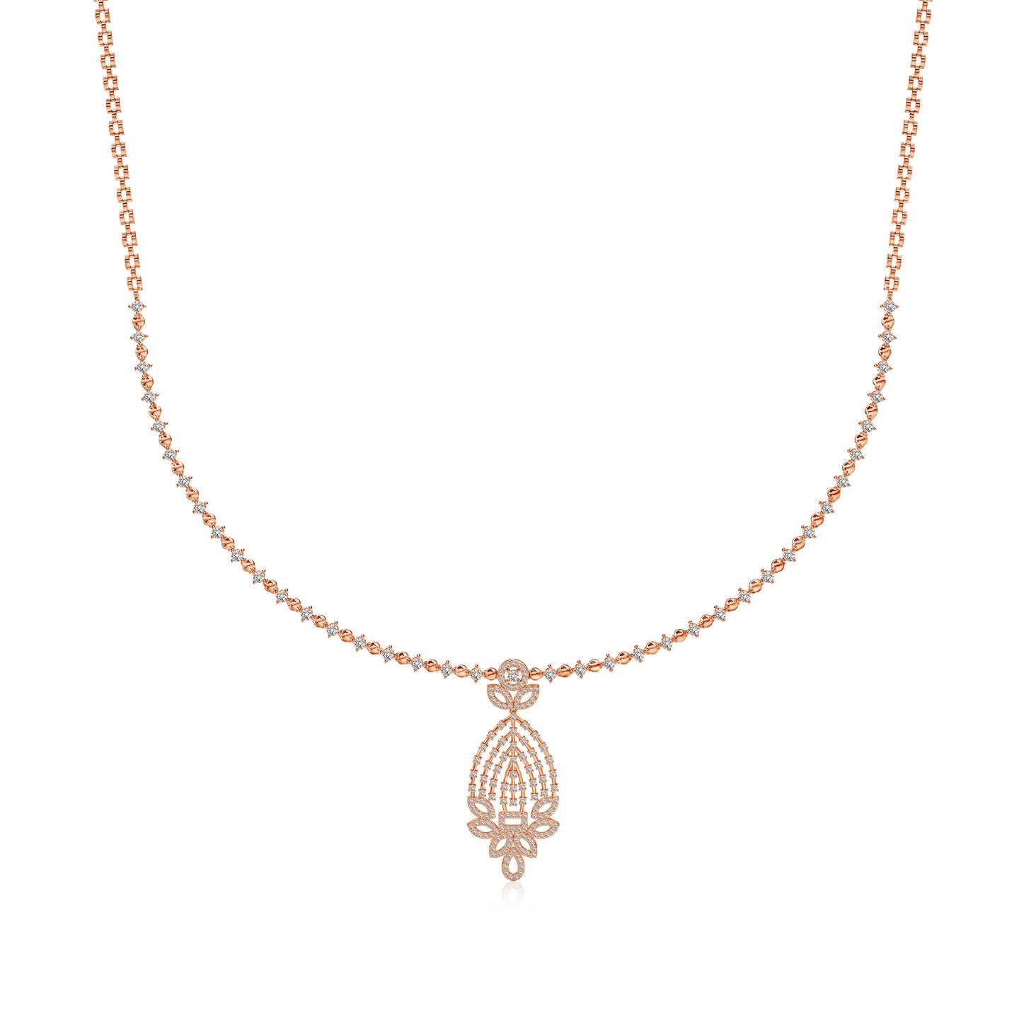 Gleam Grid Lab Grown Diamond Necklace