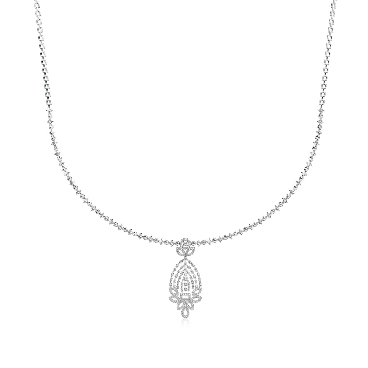 Gleam Grid Lab Grown Diamond Necklace