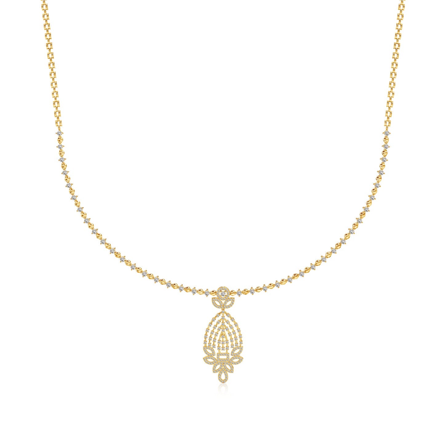 Gleam Grid Lab Grown Diamond Necklace