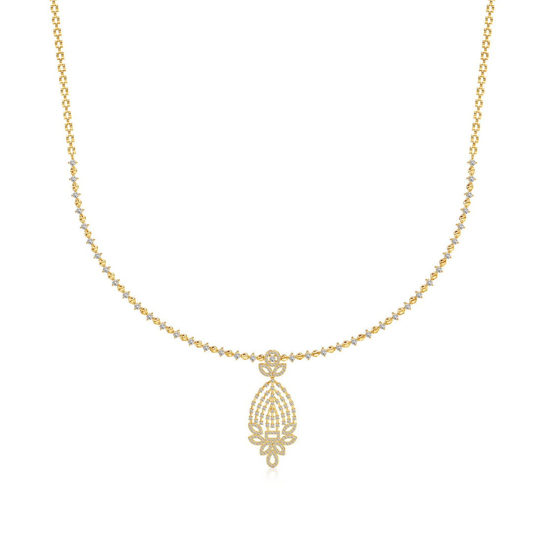 Gleam Grid Lab Grown Diamond Necklace