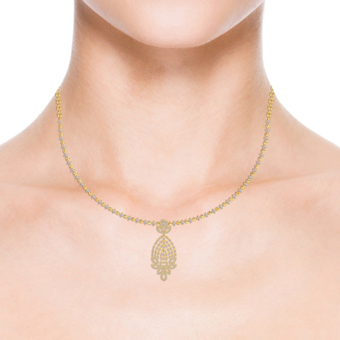 Gleam Grid Lab Grown Diamond Necklace
