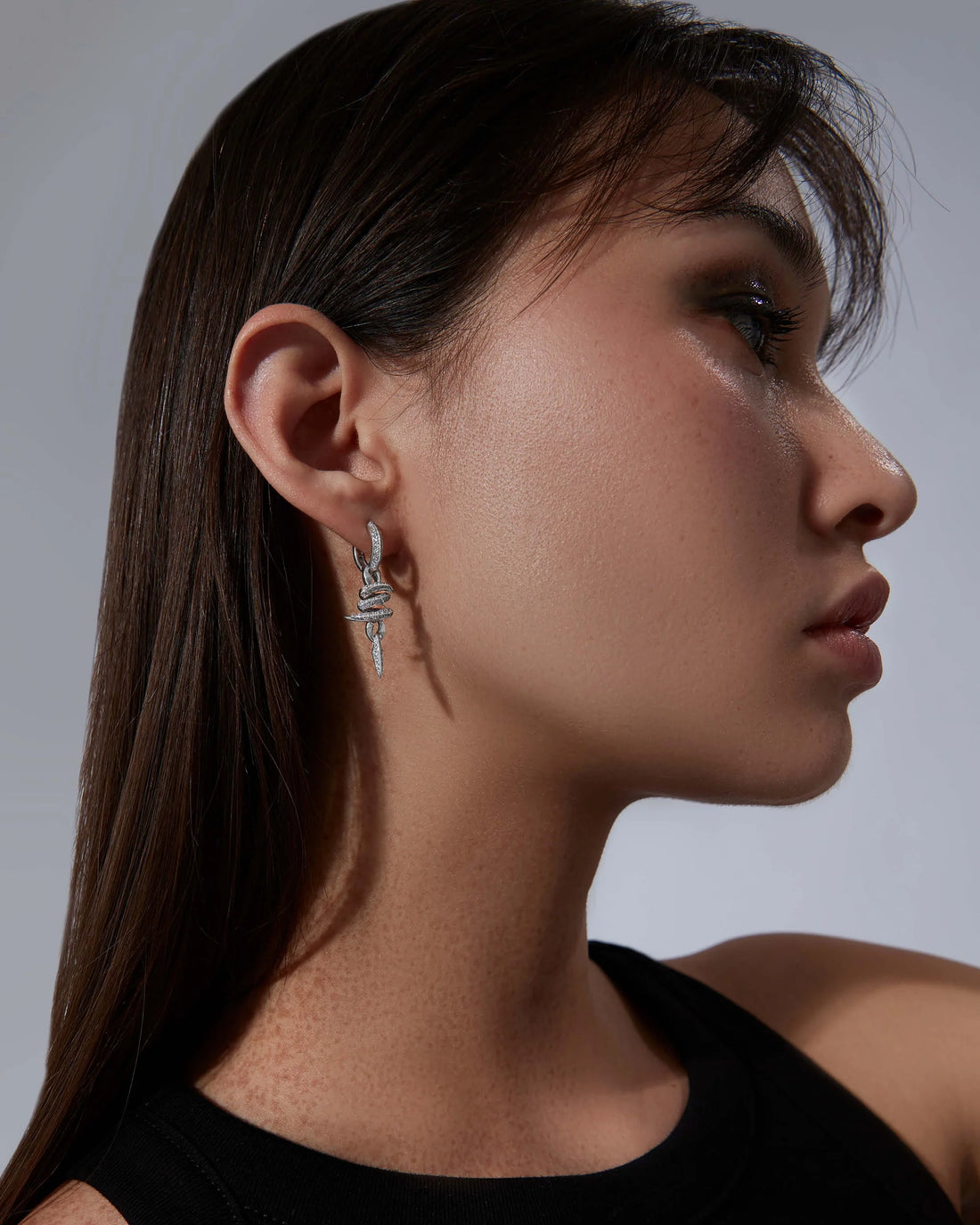 Elan Serpentine Diamond Drop Earrings