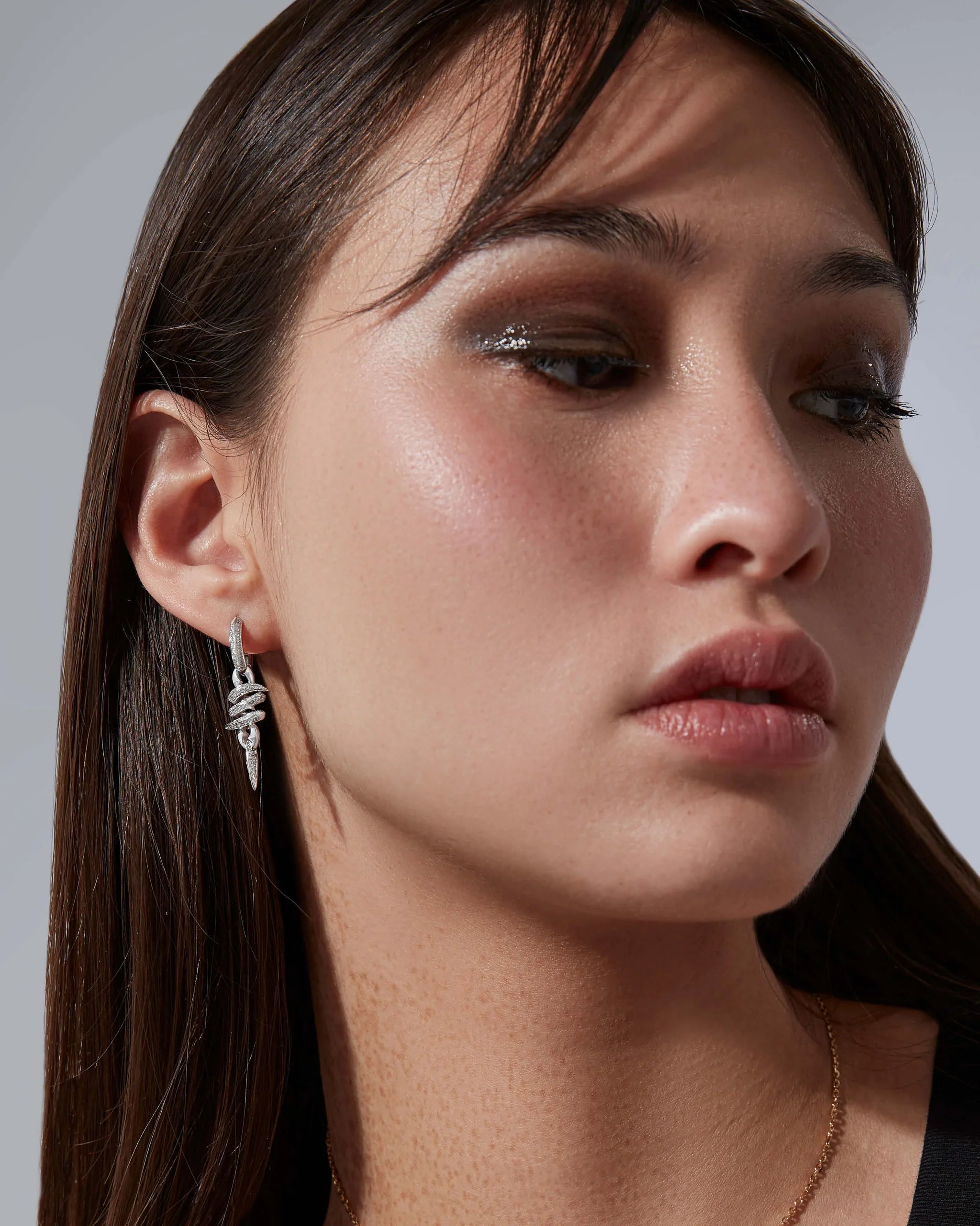 Elan Serpentine Diamond Drop Earrings