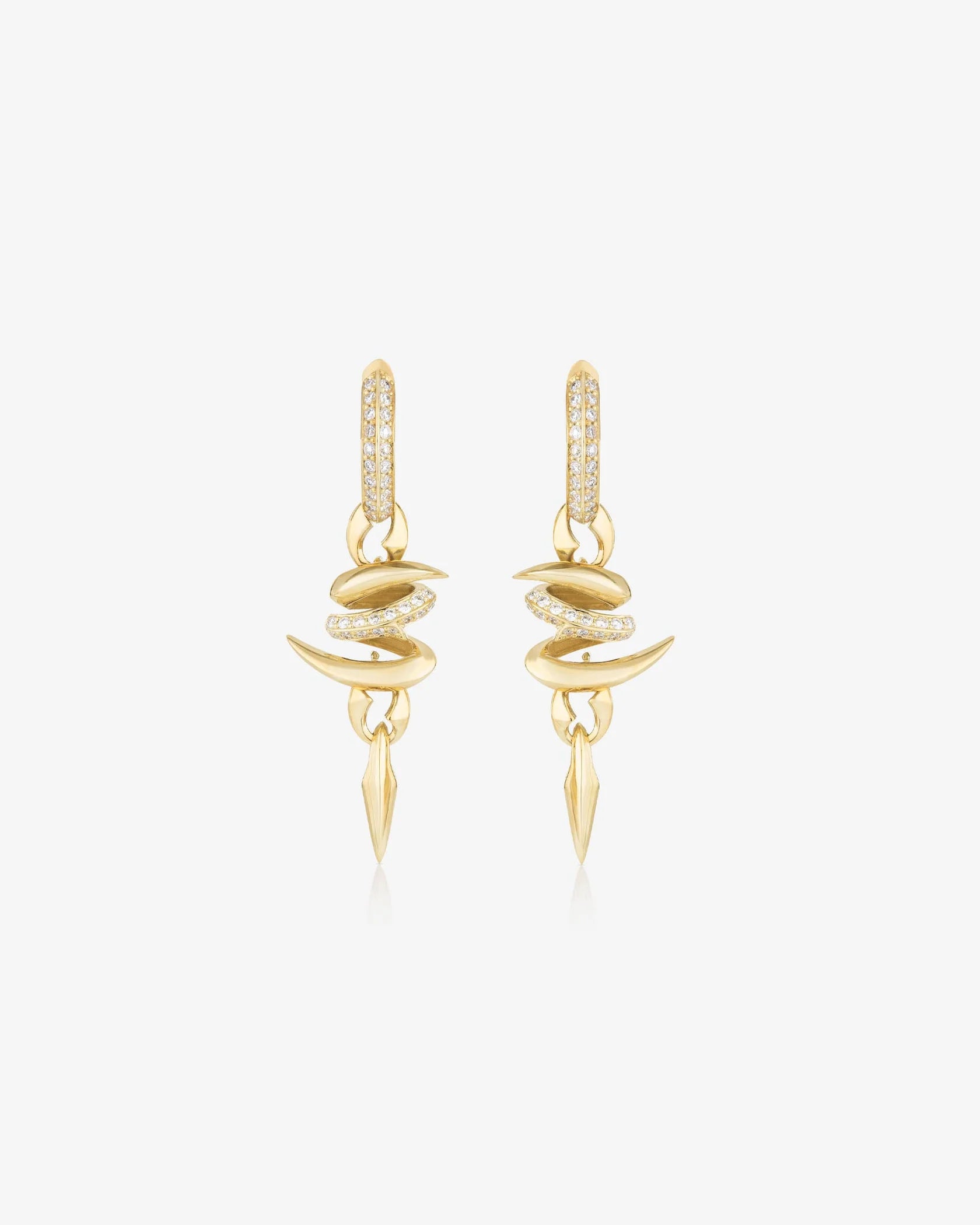 Elan Serpentine Diamond Drop Earrings