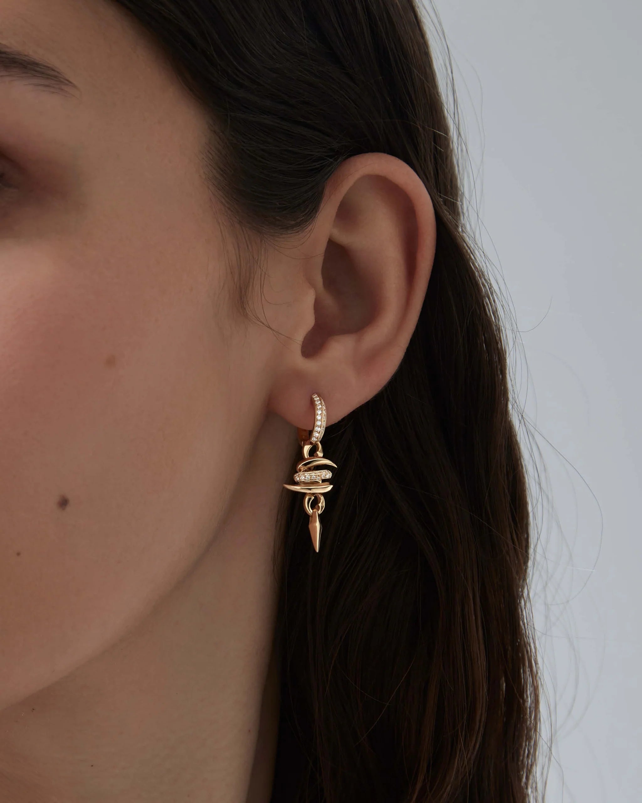 Elan Serpentine Diamond Drop Earrings